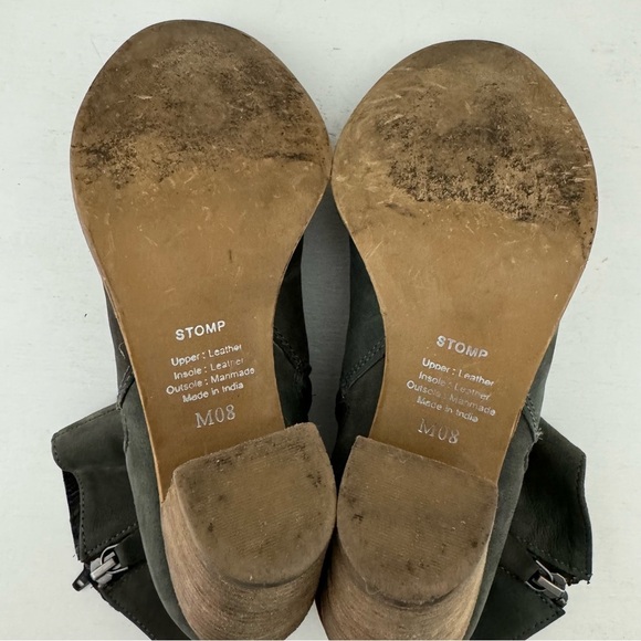 Rebels Stomp Gray Leather Western Booties Ankle Boots Size 8 - Picture 13 of 15